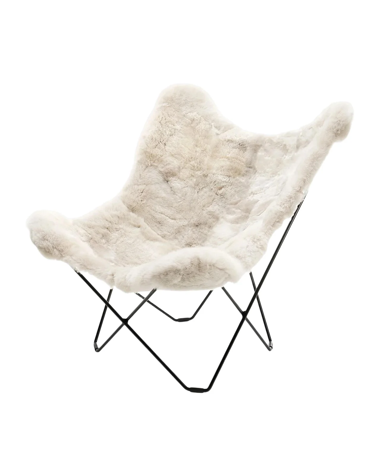 Weich Couture Alpaca Mariposa Alpaca Fur Steel Butterfly Chair