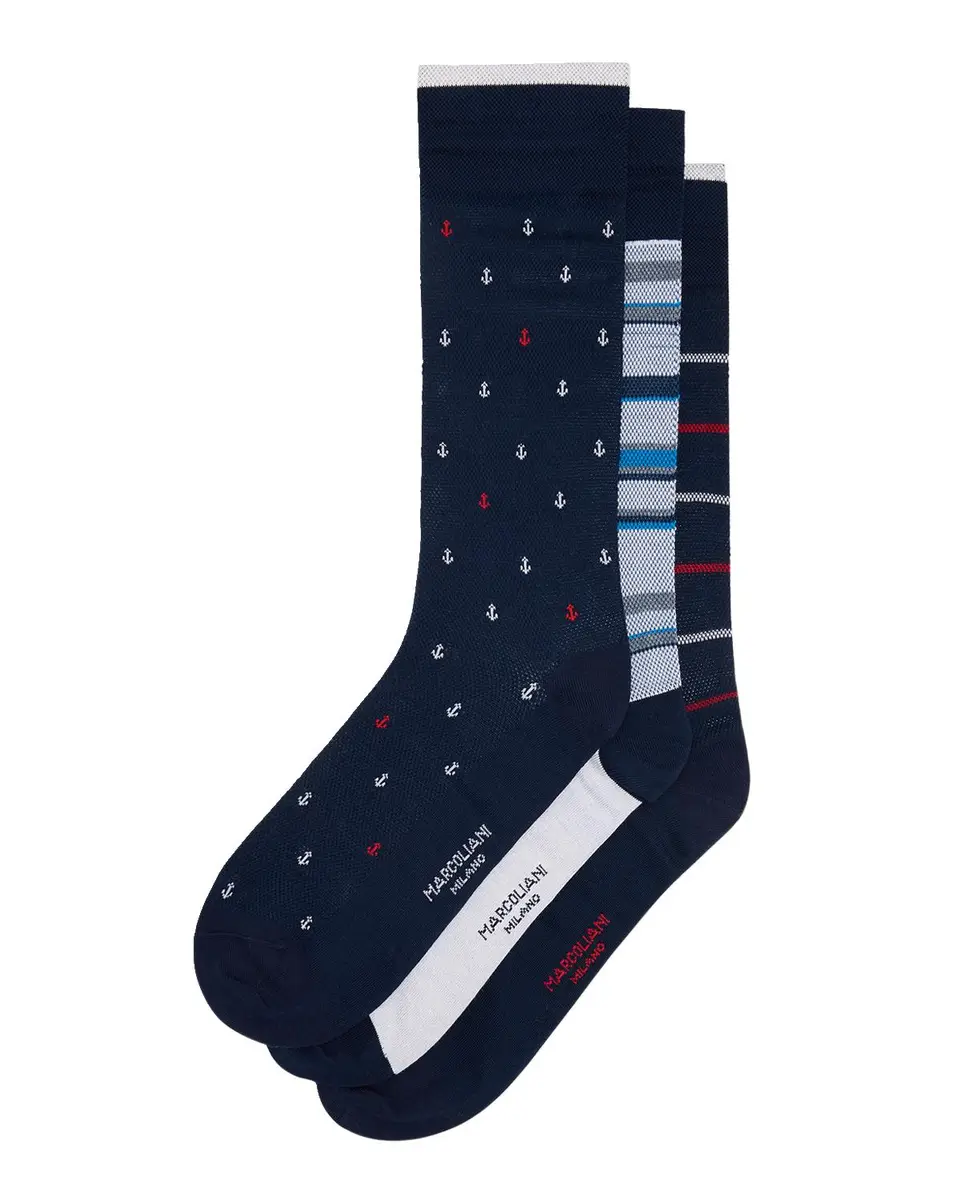 Marcoliani Men's 3-Pack Pima Cotton Crew Socks | Thumbnail 3 Marcoliani Men's 3-Pack Pima Cotton Crew Socks | Thumbnail 3