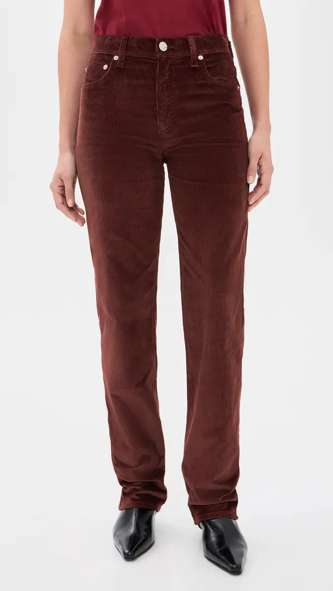rag & bone Harlow Corduroy Mid Rise Slim Straight Pants | Thumbnail 2 rag & bone Harlow Corduroy Mid Rise Slim Straight Pants | Thumbnail 2