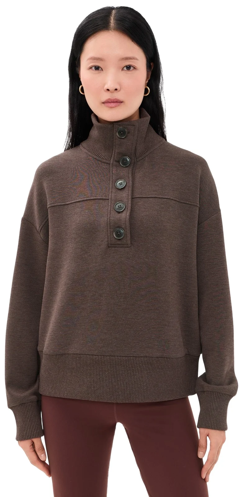 Varley Bronya Button Placket Sweatshirt