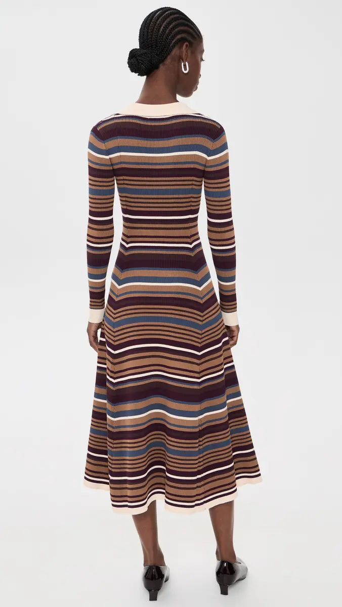 Moon River Stripe Collared Long Sleeve Dress | Thumbnail 3 Moon River Stripe Collared Long Sleeve Dress | Thumbnail 3