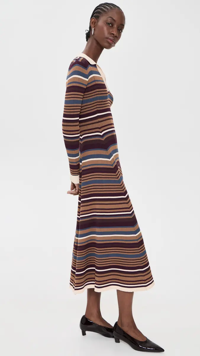 Moon River Stripe Collared Long Sleeve Dress | Thumbnail 4 Moon River Stripe Collared Long Sleeve Dress | Thumbnail 4