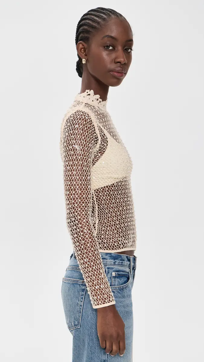 Frame The Mesh Glimmer Top | Thumbnail 4 Frame The Mesh Glimmer Top | Thumbnail 4