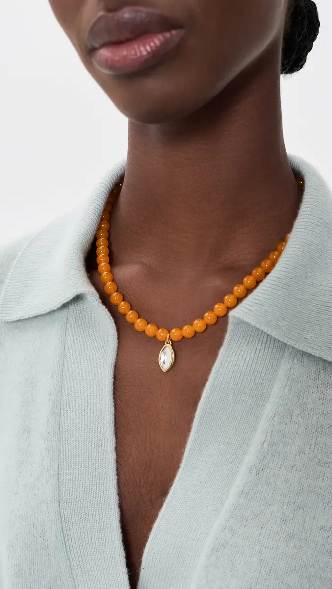 Logan Tay Yellow Beaded Bezel Necklace | Thumbnail 3 Logan Tay Yellow Beaded Bezel Necklace | Thumbnail 3