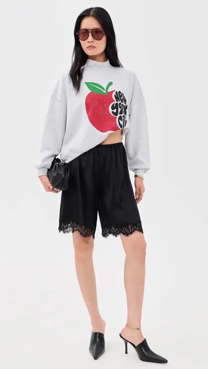 Sunny Somewhere NYC Apple Bite Mock Neck Sweatshirt | Thumbnail 5
