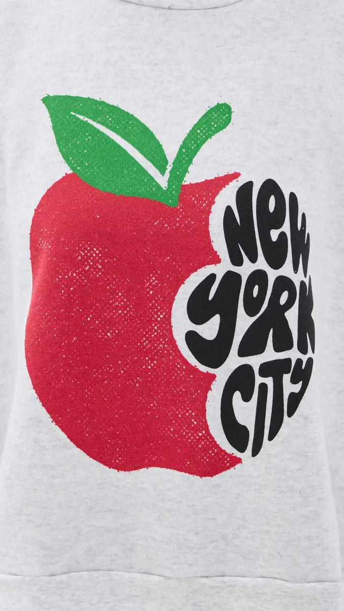 Sunny Somewhere NYC Apple Bite Mock Neck Sweatshirt | Thumbnail 6