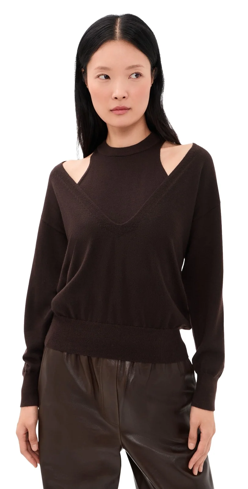 MEIMEIJ Tank and V Neck Pullover Wool Knit Twin Set
