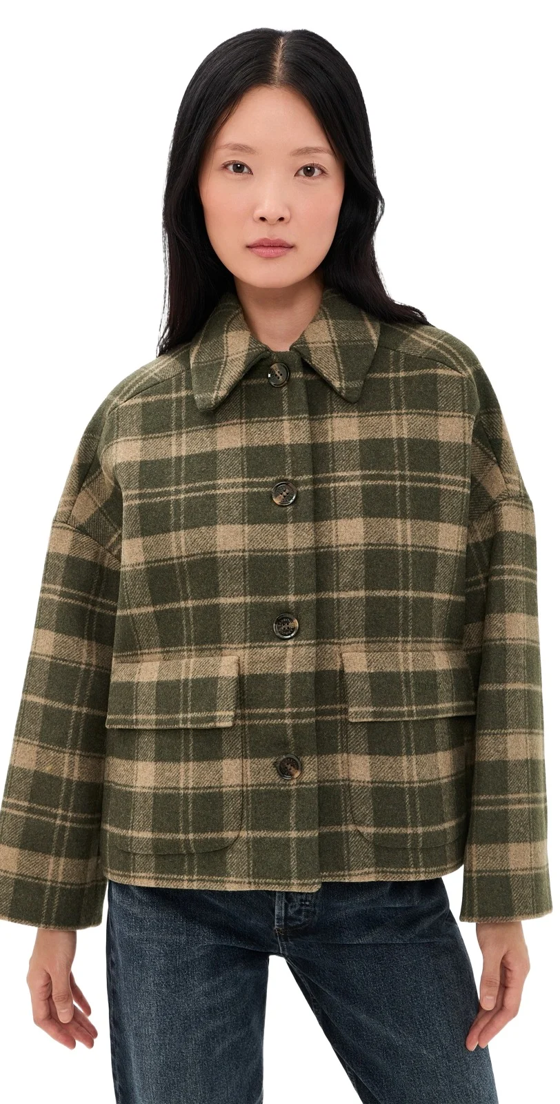 Barbour Myla Checked Wool Coat