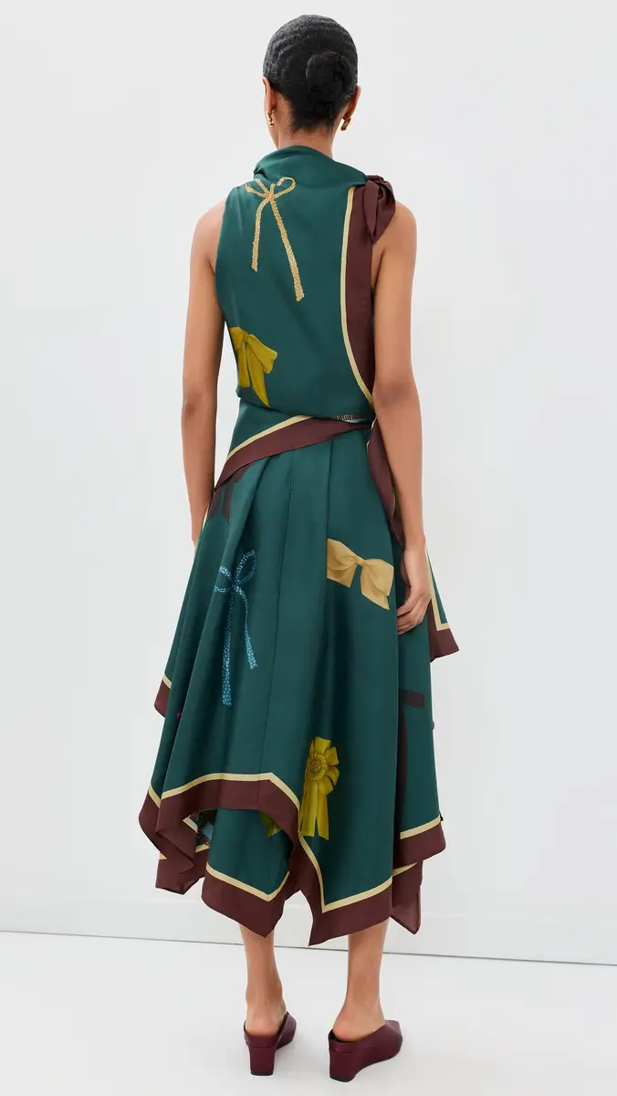 ALÉMAIS Rosette Silk Scarf Midi Dress | Thumbnail 3 ALÉMAIS Rosette Silk Scarf Midi Dress | Thumbnail 3