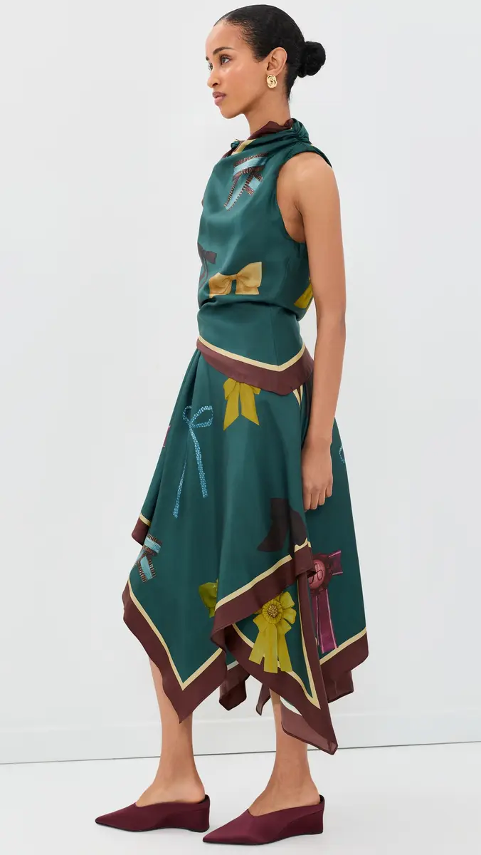 ALÉMAIS Rosette Silk Scarf Midi Dress | Thumbnail 4 ALÉMAIS Rosette Silk Scarf Midi Dress | Thumbnail 4