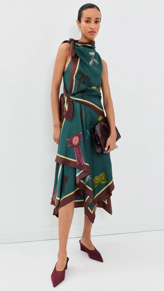 ALÉMAIS Rosette Silk Scarf Midi Dress | Thumbnail 5 ALÉMAIS Rosette Silk Scarf Midi Dress | Thumbnail 5
