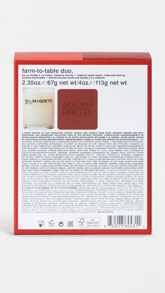MALIN+GOETZ Farm-To-Table Candle + Bar Hand Soap Set No Color | Thumbnail 4 MALIN+GOETZ Farm-To-Table Candle + Bar Hand Soap Set No Color | Thumbnail 4