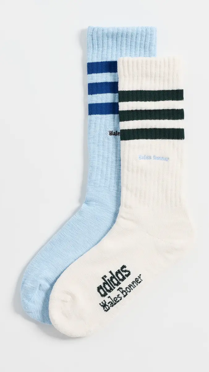 Adidas x Wales Bonner Unisex 3 Stripe Socks 2-Pack | Thumbnail 2 Adidas x Wales Bonner Unisex 3 Stripe Socks 2-Pack | Thumbnail 2