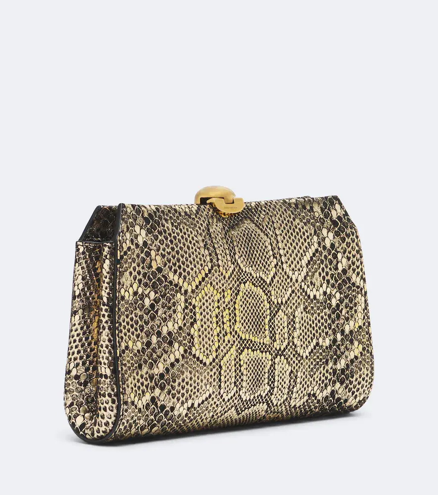 Nour Hammour Lou snake-effect leather clutch | Thumbnail 2 Nour Hammour Lou snake-effect leather clutch | Thumbnail 2