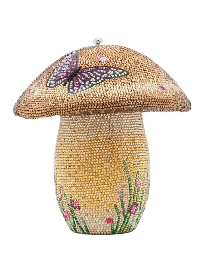 Judith Leiber Couture Mushroom Bella crystal-embellished clutch