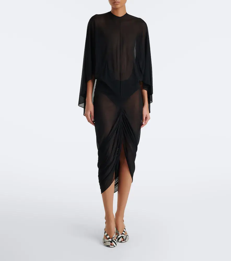 Jacquemus Noche sheer crêpe jersey midi dress | Thumbnail 2