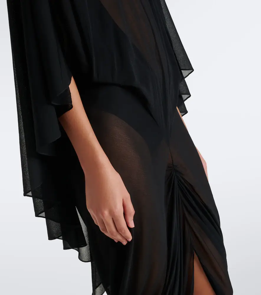 Jacquemus Noche sheer crêpe jersey midi dress | Thumbnail 4