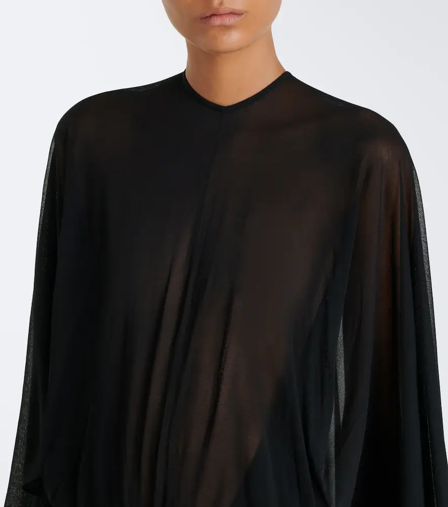 Jacquemus Noche sheer crêpe jersey midi dress | Thumbnail 5