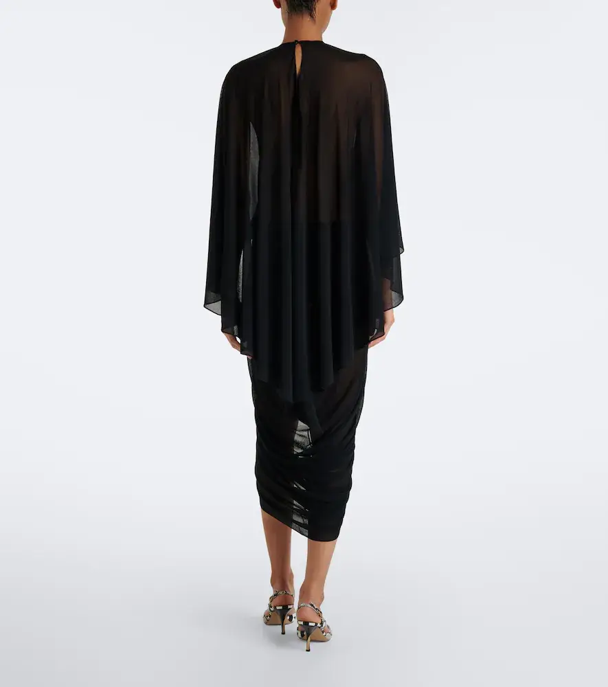Jacquemus Noche sheer crêpe jersey midi dress | Thumbnail 6