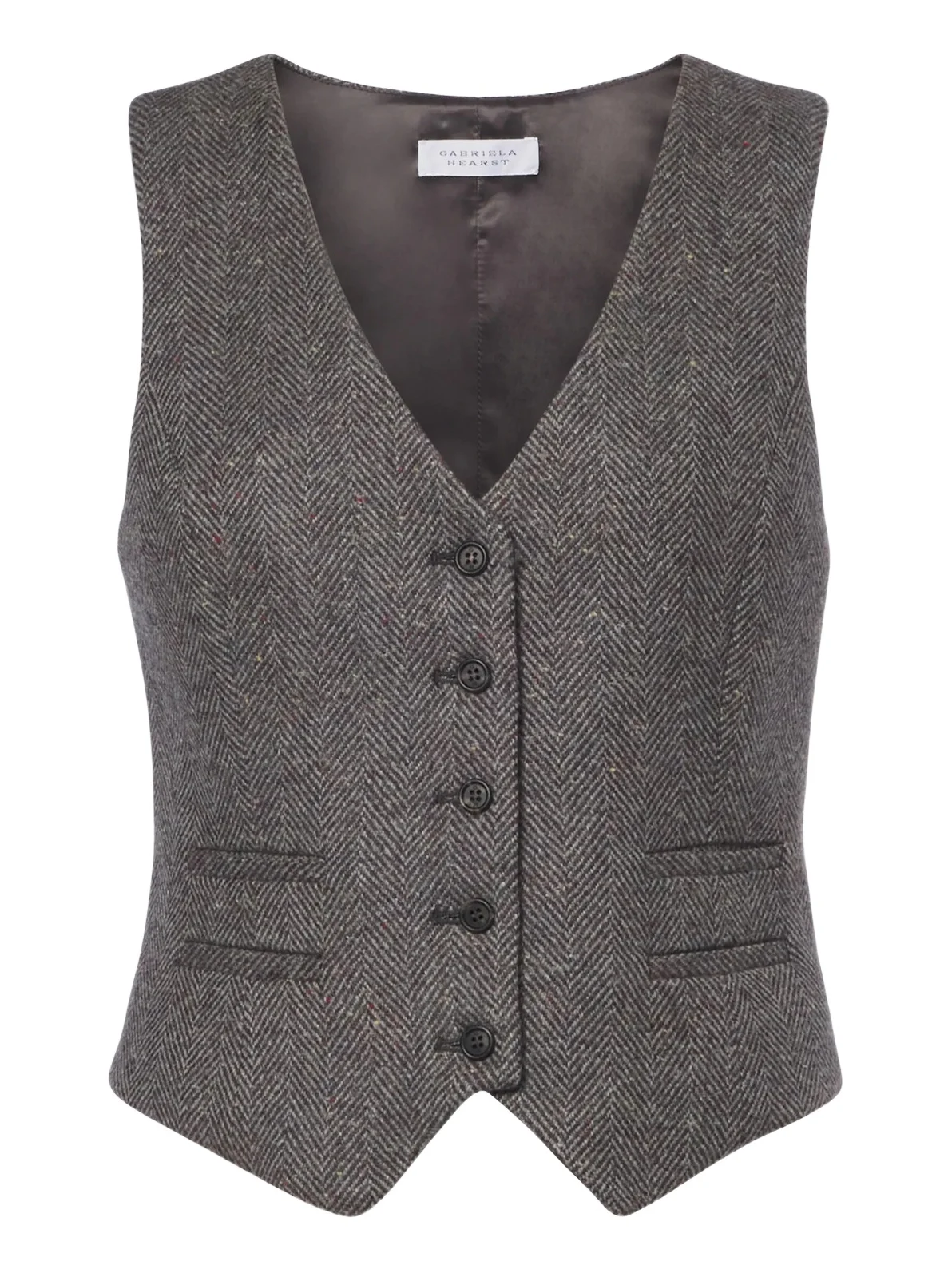 Gabriela Hearst Coleridge herringbone cashmere and wool vest