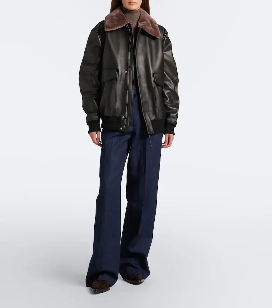 Gabriela Hearst Grant shearling-trimmed leather jacket | Thumbnail 3 Gabriela Hearst Grant shearling-trimmed leather jacket | Thumbnail 3