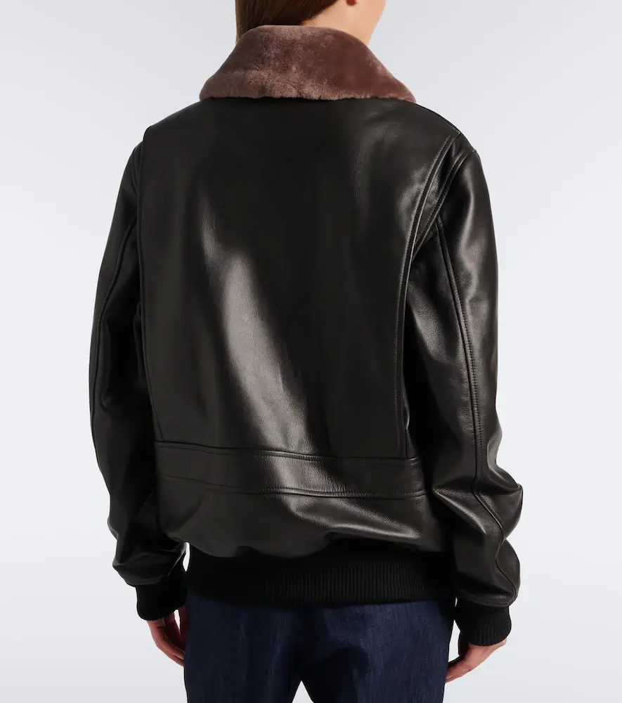 Gabriela Hearst Grant shearling-trimmed leather jacket | Thumbnail 4 Gabriela Hearst Grant shearling-trimmed leather jacket | Thumbnail 4