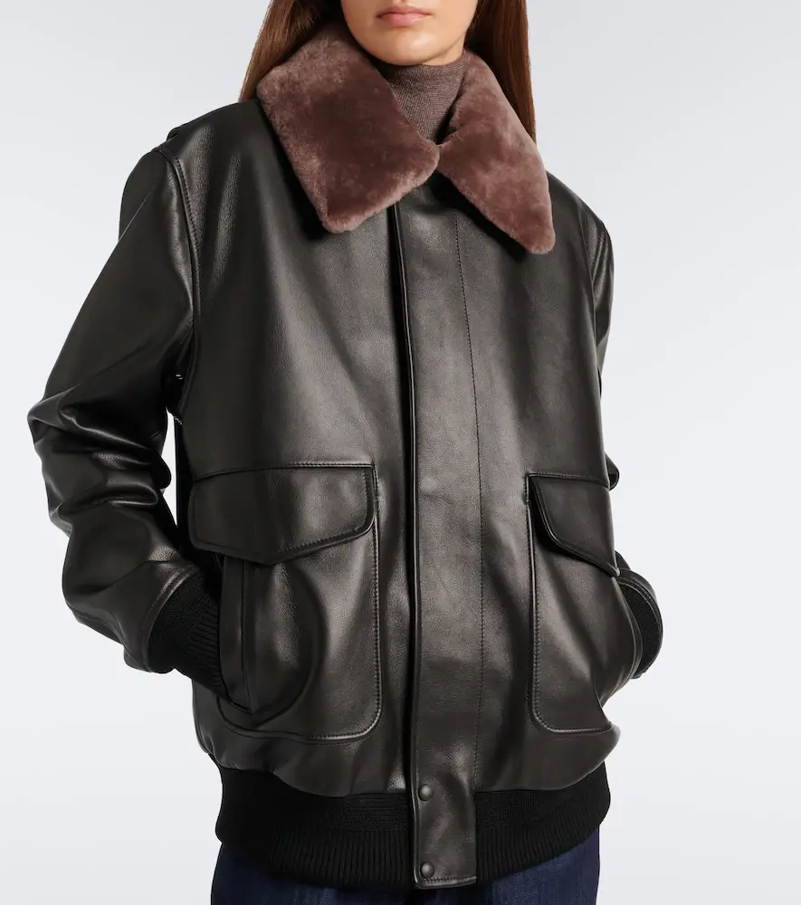 Gabriela Hearst Grant shearling-trimmed leather jacket | Thumbnail 6 Gabriela Hearst Grant shearling-trimmed leather jacket | Thumbnail 6