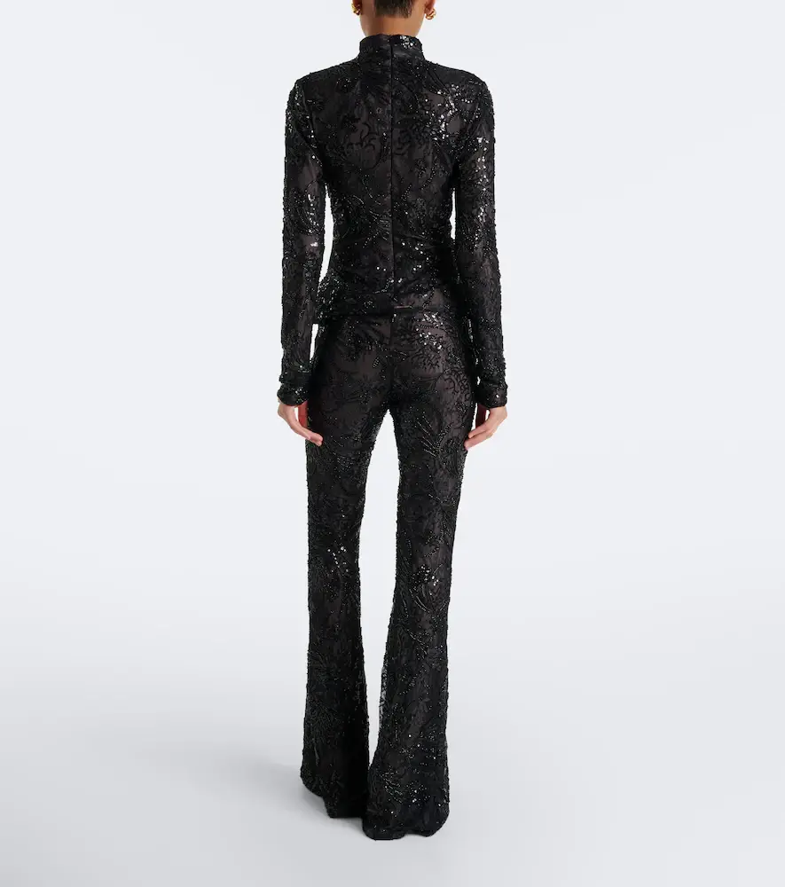 The New Arrivals Ilkyaz Ozel Meihua sequined flared pants | Thumbnail 4 The New Arrivals Ilkyaz Ozel Meihua sequined flared pants | Thumbnail 4