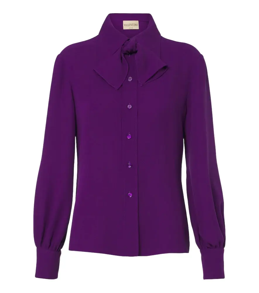 Valentino Garavani Cady Couture tie-neck blouse