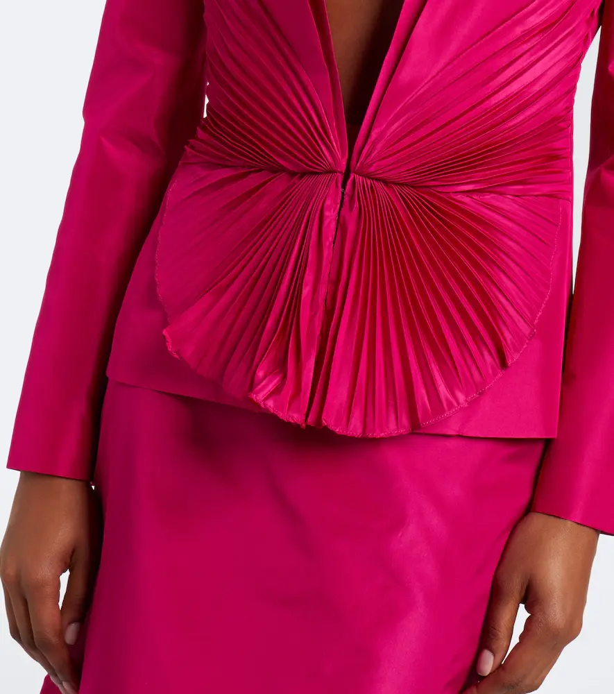 Valentino Garavani Gathered plissé silk taffeta jacket | Thumbnail 6