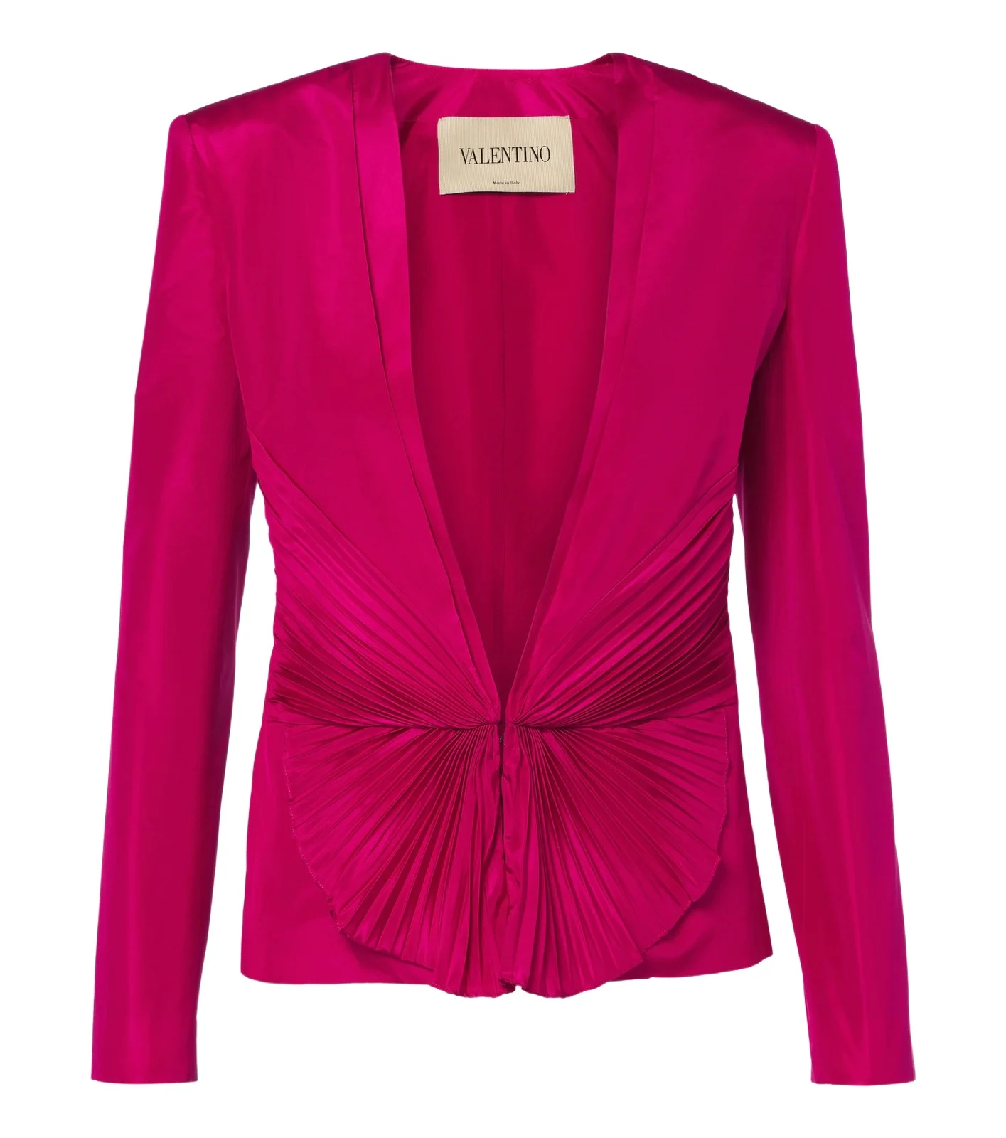 Gathered plissé silk taffeta jacket