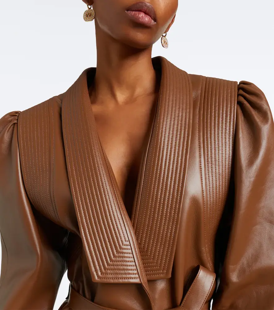 Valentino Garavani Belted leather jacket | Thumbnail 3 Valentino Garavani Belted leather jacket | Thumbnail 3