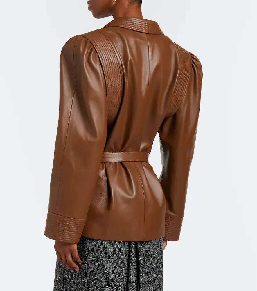 Valentino Garavani Belted leather jacket | Thumbnail 4 Valentino Garavani Belted leather jacket | Thumbnail 4