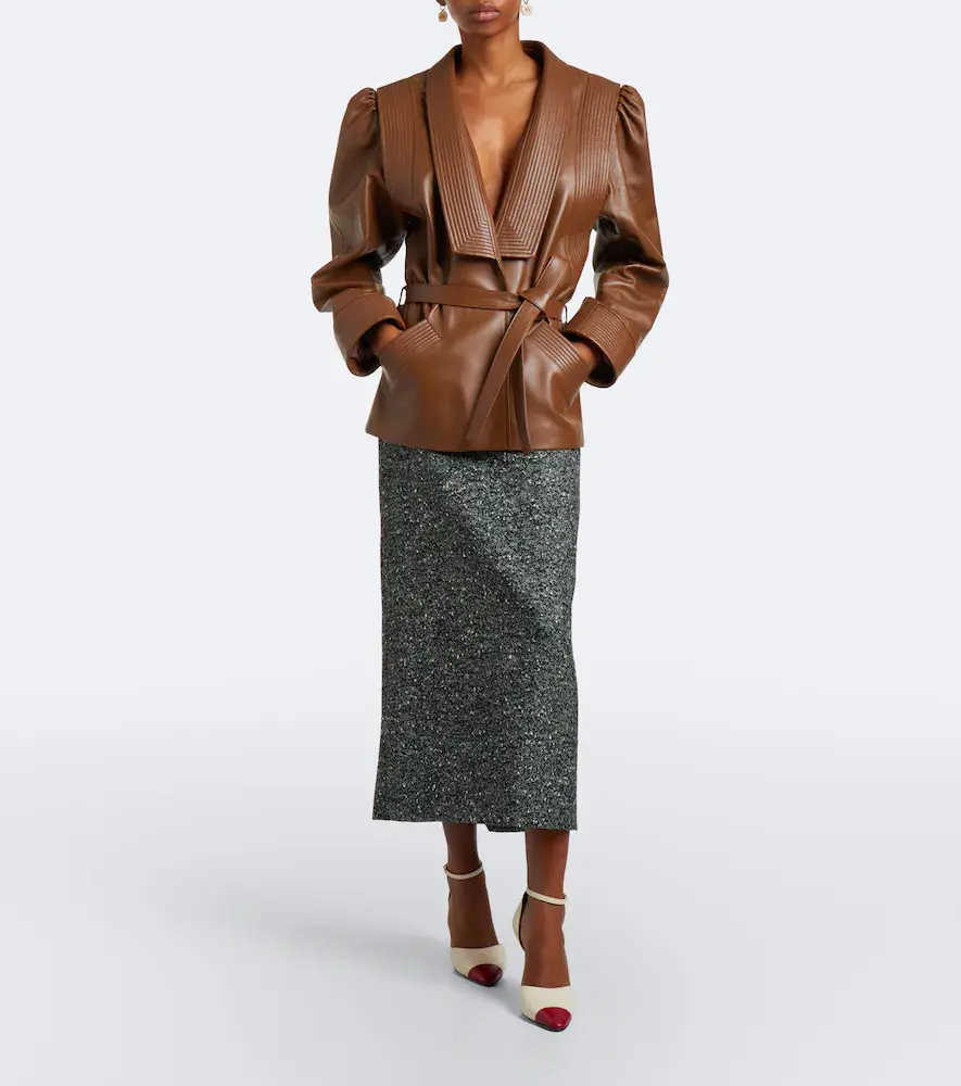 Valentino Garavani Belted leather jacket | Thumbnail 5 Valentino Garavani Belted leather jacket | Thumbnail 5
