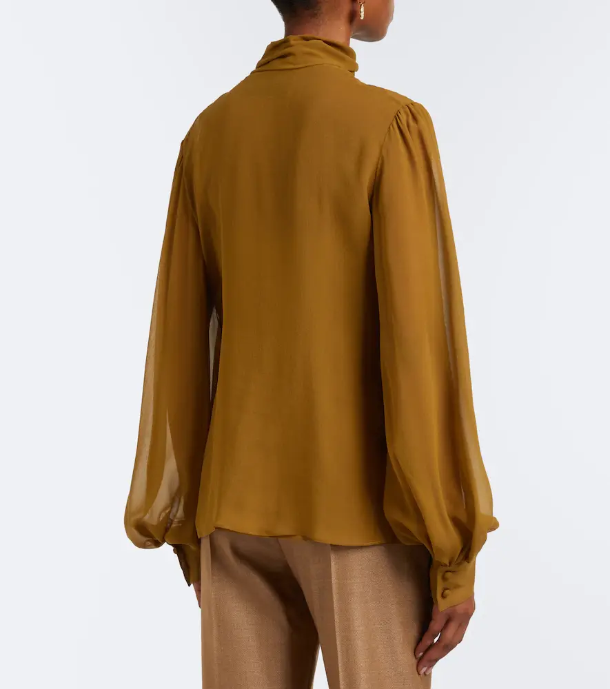 Valentino Garavani Tie-neck silk-blend georgette blouse | Thumbnail 5 Valentino Garavani Tie-neck silk-blend georgette blouse | Thumbnail 5