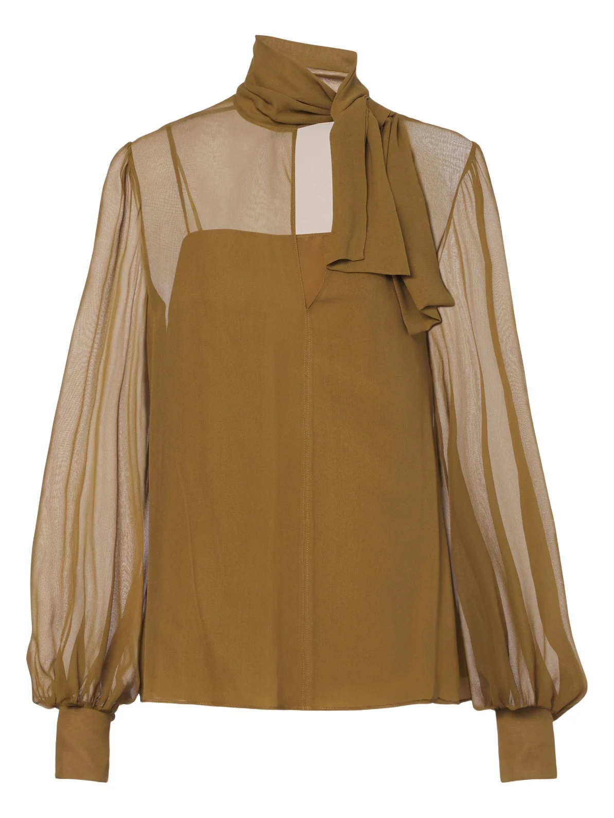 Valentino Garavani Tie-neck silk-blend georgette blouse