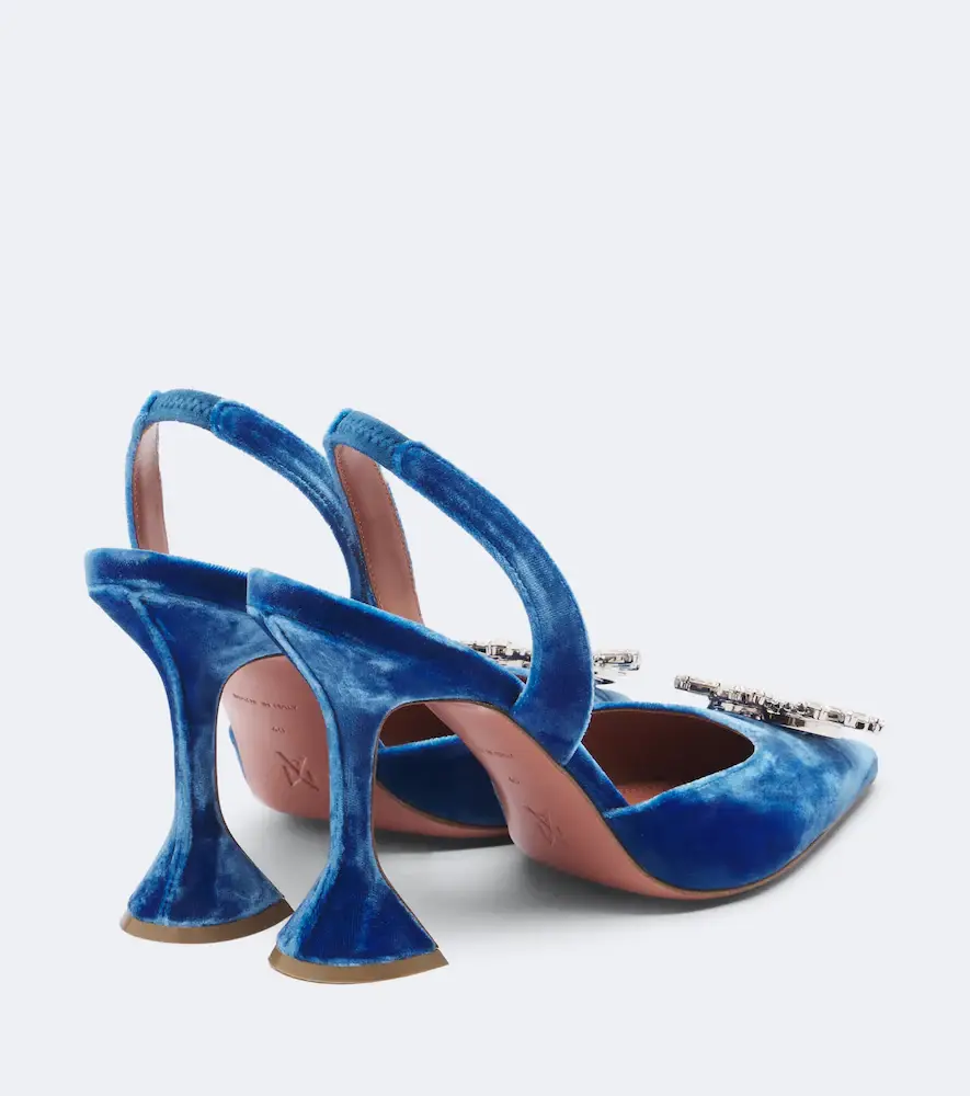 Amina Muaddi Begum embellished velvet slingback pumps | Thumbnail 3 Amina Muaddi Begum embellished velvet slingback pumps | Thumbnail 3