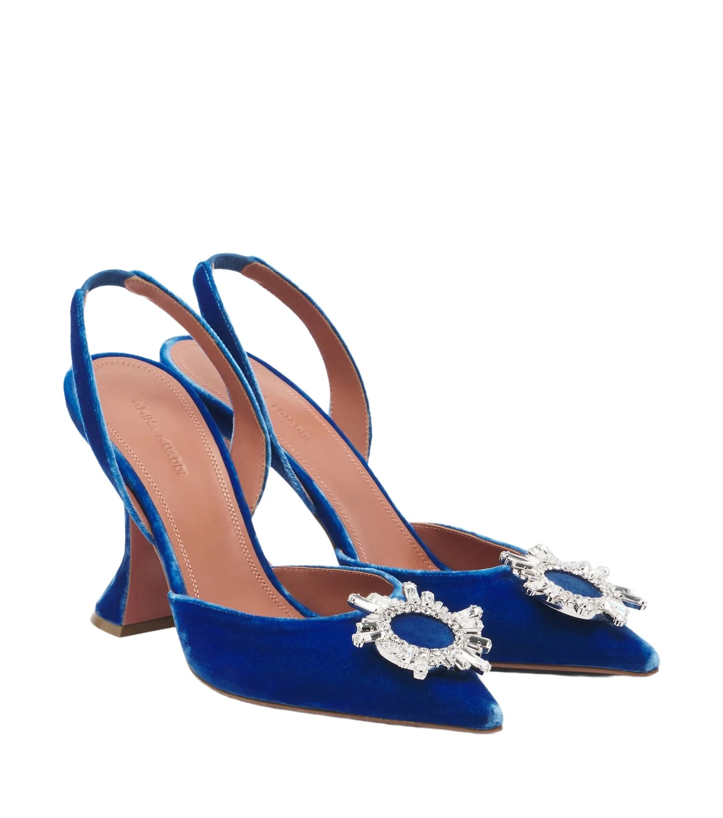 Amina Muaddi Begum embellished velvet slingback pumps