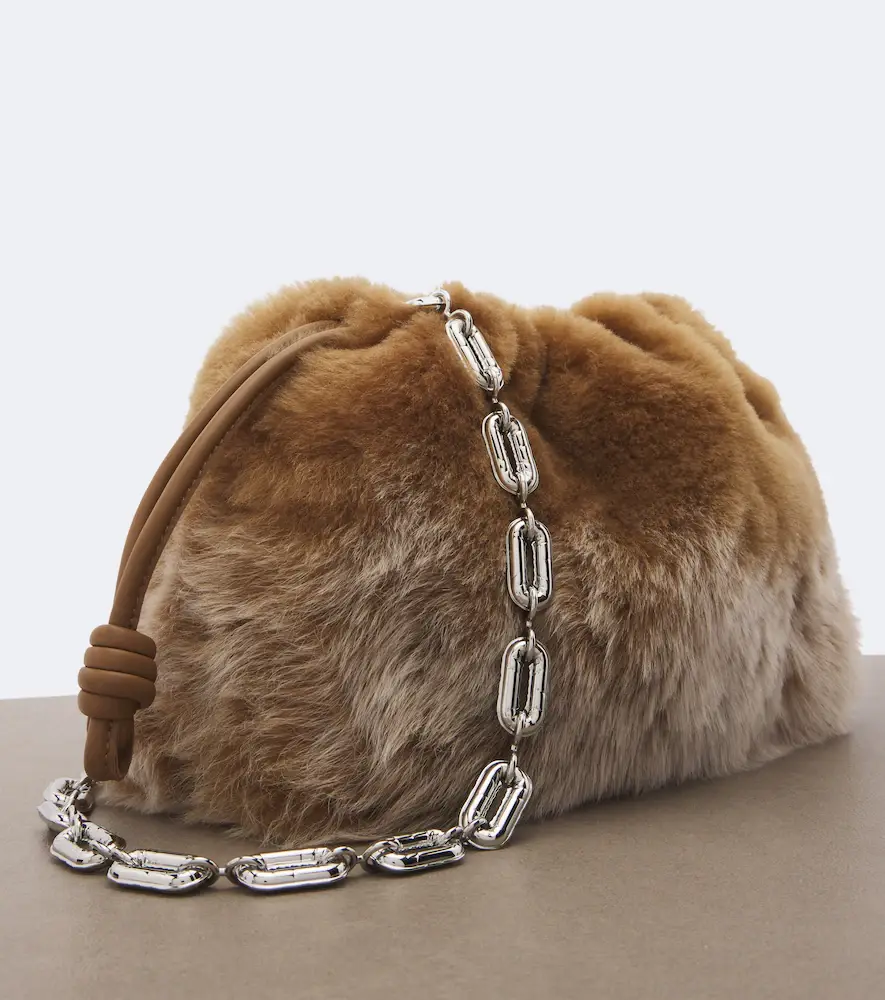 Loewe Flamenco Medium shearling pouch | Thumbnail 4