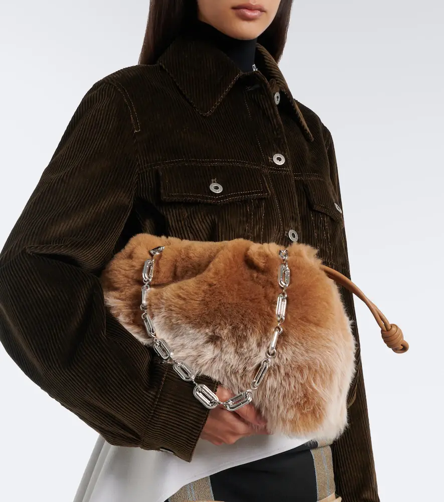 Loewe Flamenco Medium shearling pouch | Thumbnail 5