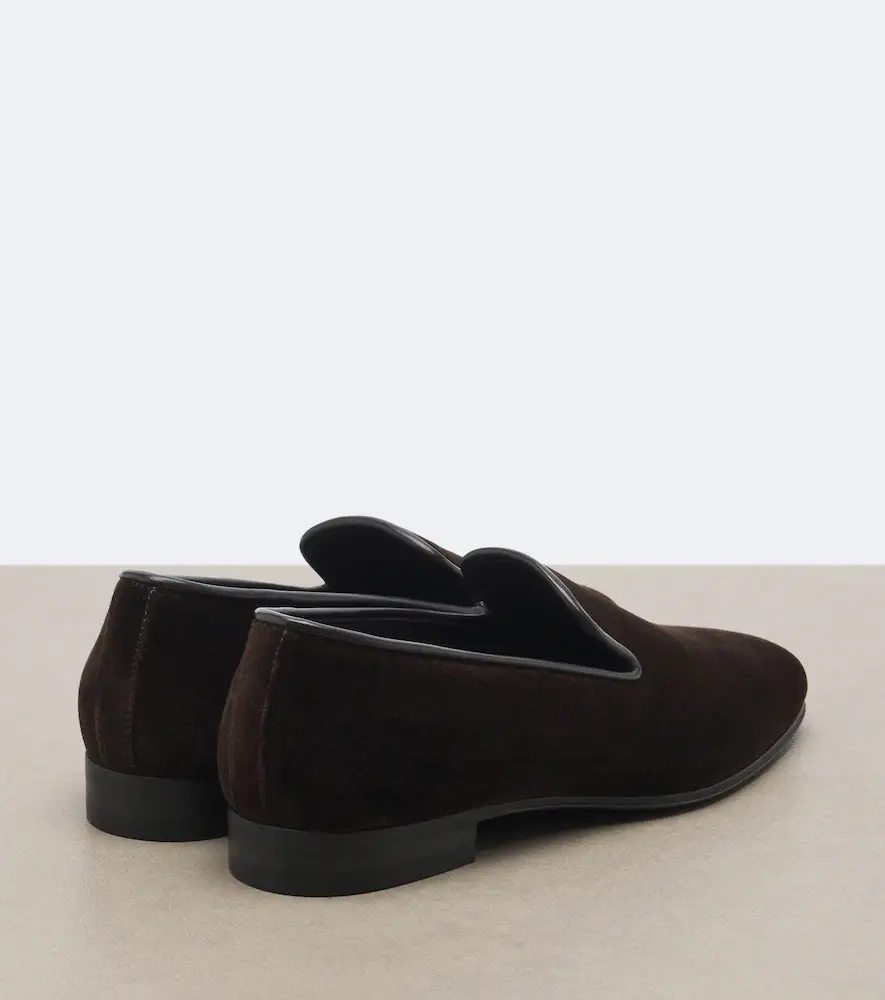 The Row Marc leather-trimmed velvet loafers | Thumbnail 2 The Row Marc leather-trimmed velvet loafers | Thumbnail 2