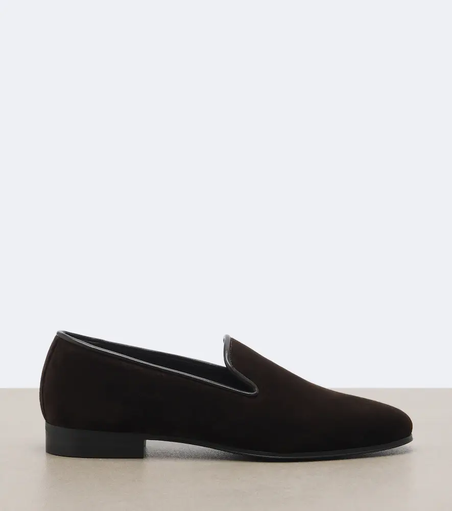 The Row Marc leather-trimmed velvet loafers | Thumbnail 3 The Row Marc leather-trimmed velvet loafers | Thumbnail 3