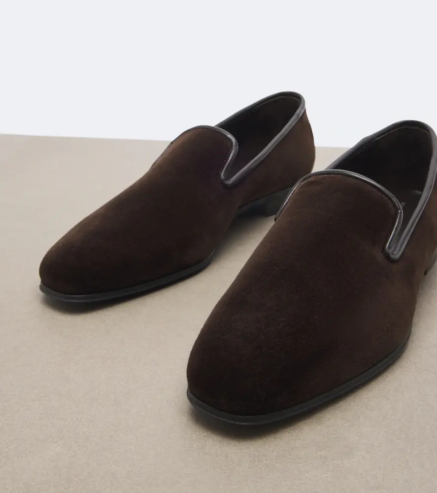 The Row Marc leather-trimmed velvet loafers | Thumbnail 4 The Row Marc leather-trimmed velvet loafers | Thumbnail 4