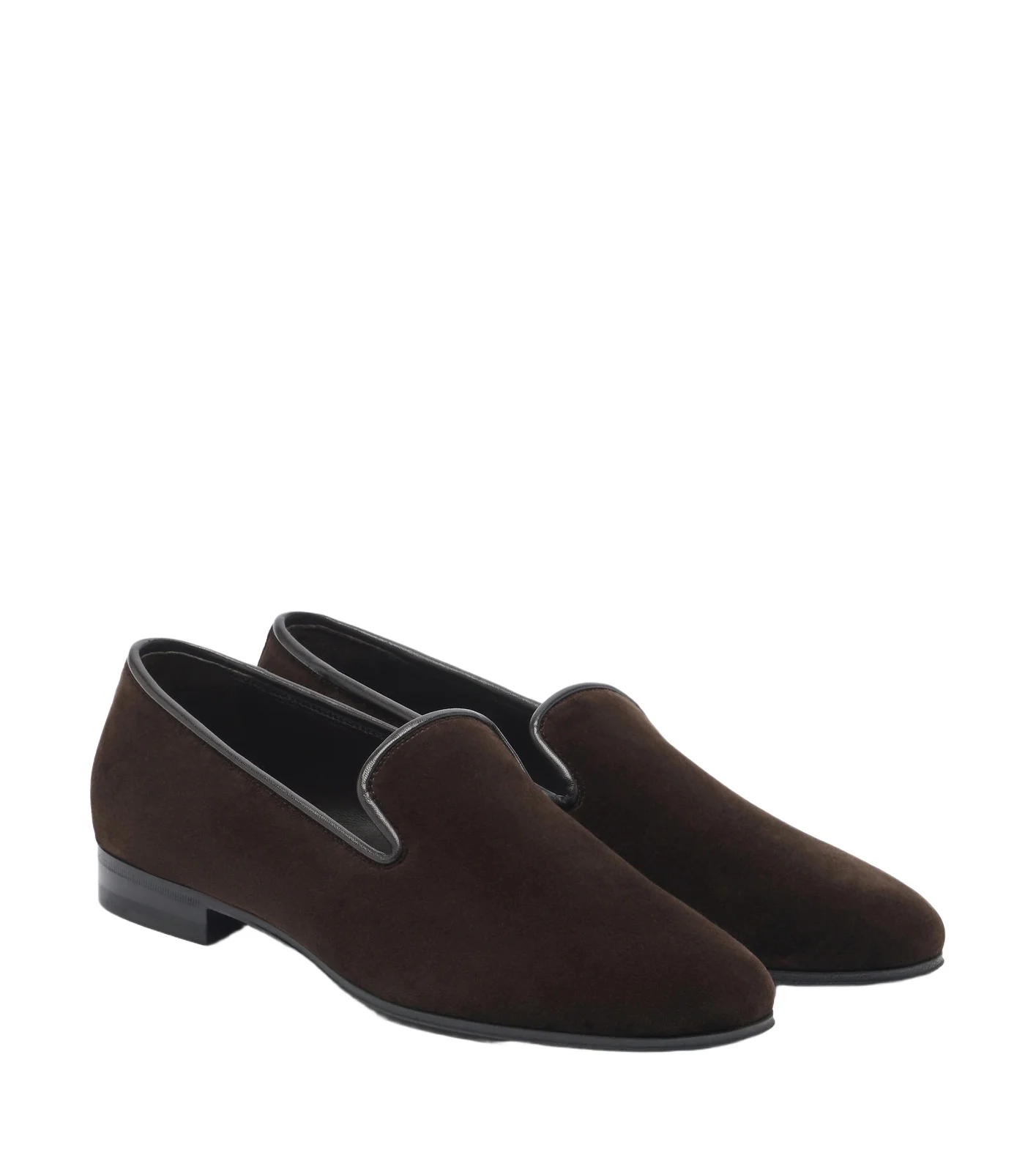 The Row Marc leather-trimmed velvet loafers