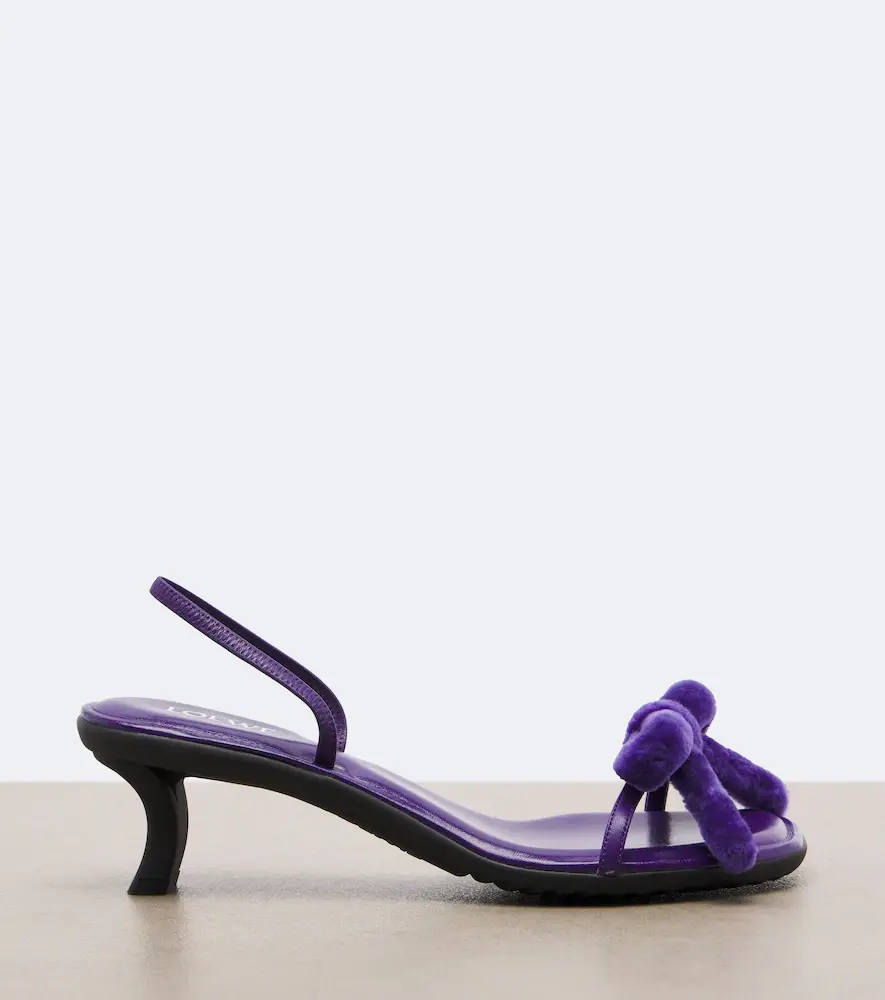 Loewe Mimi shearling and leather slingback sandals | Thumbnail 3
