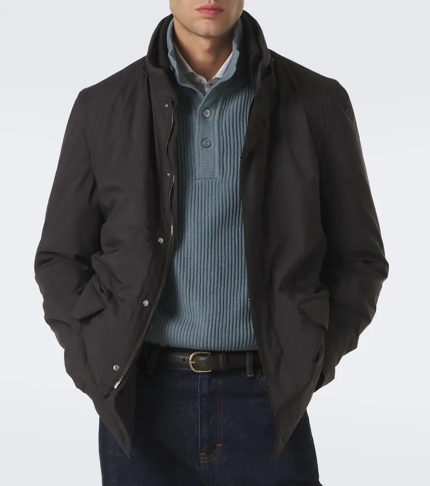 Thom Sweeney Leather-trimmed car coat | Thumbnail 4 Thom Sweeney Leather-trimmed car coat | Thumbnail 4
