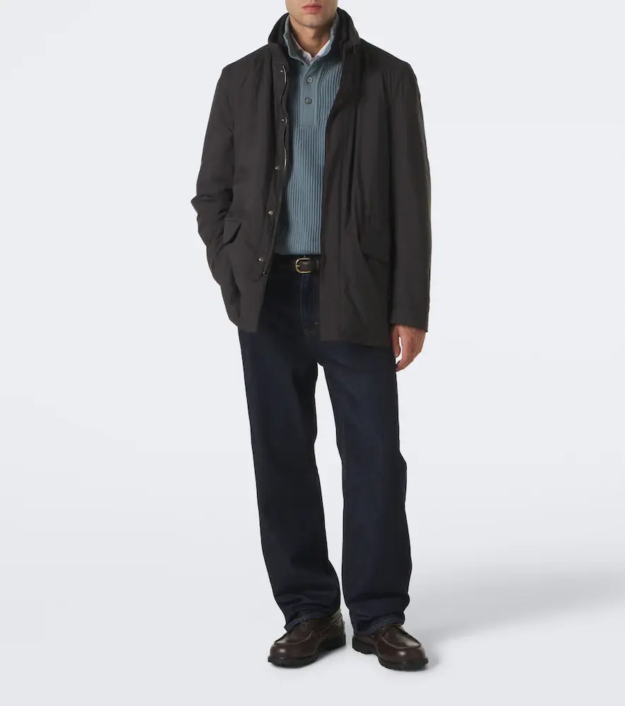 Thom Sweeney Leather-trimmed car coat | Thumbnail 6 Thom Sweeney Leather-trimmed car coat | Thumbnail 6