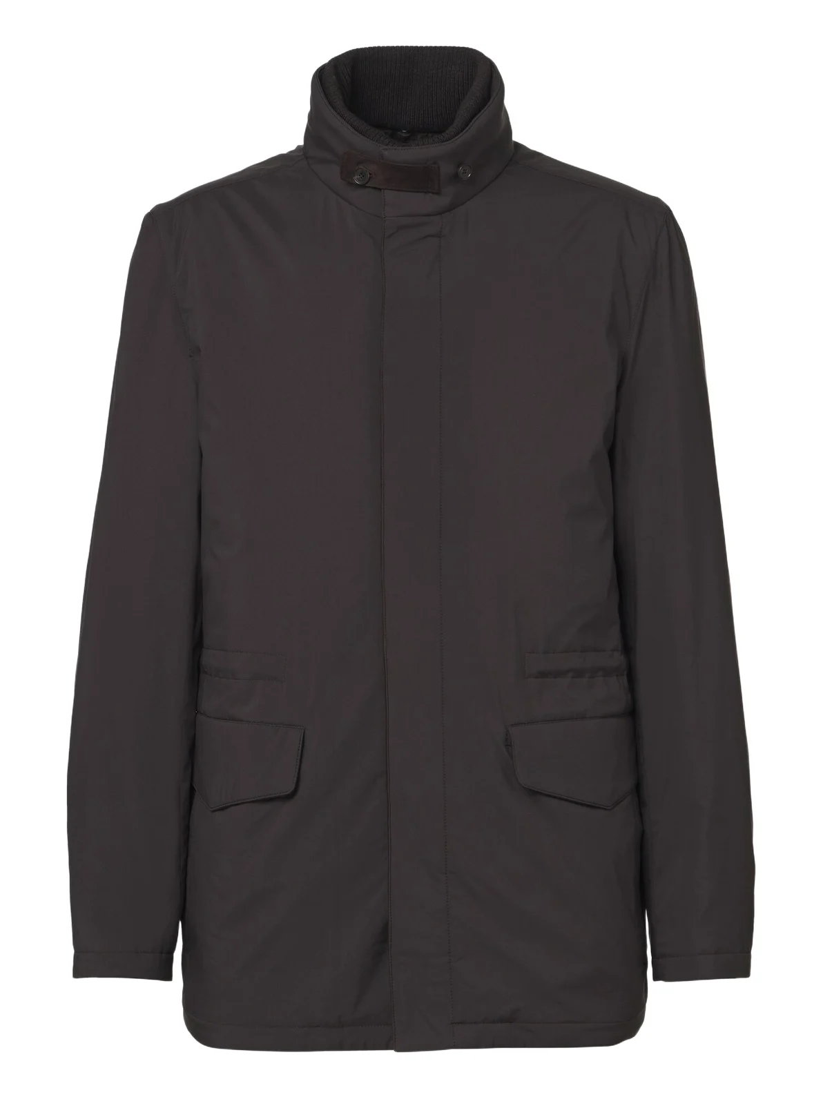 Thom Sweeney Leather-trimmed car coat
