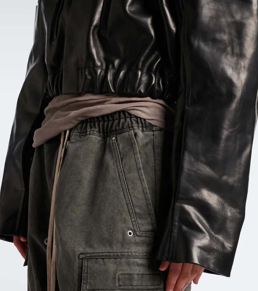 Rick Owens Cropped leather jacket | Thumbnail 4 Rick Owens Cropped leather jacket | Thumbnail 4