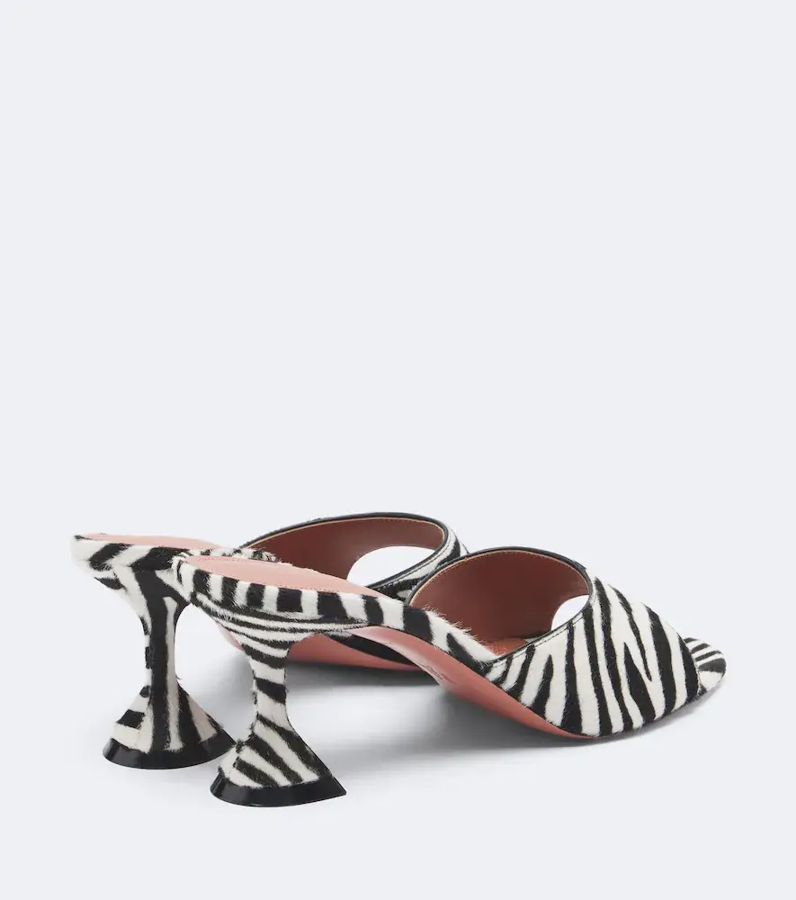 Amina Muaddi Lupita zebra-print calf hair mules | Thumbnail 2